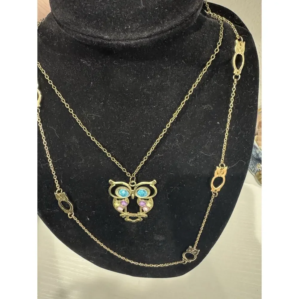 Awesome Retro Vintage Owl Necklace Bundle